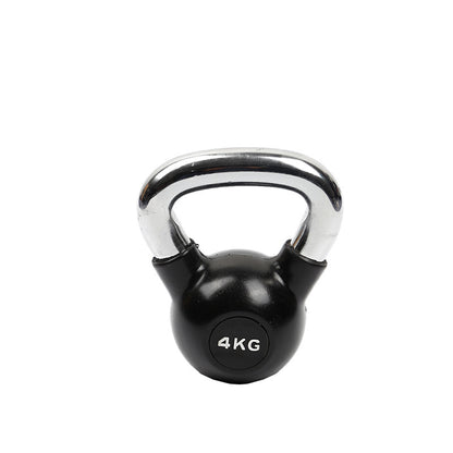 4kg black kettlebell with chrome handle for strength training at home