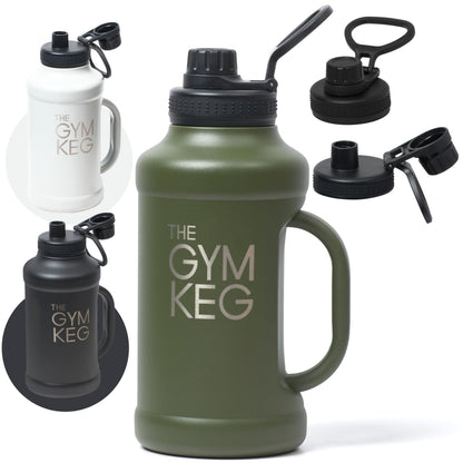 Gym Keg Insulated Water Bottle - 1.2L with Handle and Lid- Big Metal Water Bottle - Easy to Clean with Wide Mouth Design - Large Capacity Metal Water Jug Ideal Gift for Friends and Love Ones