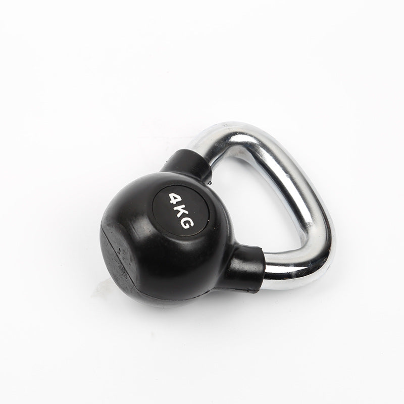 4kg black kettlebell with chrome handle for fitness workouts in home gym