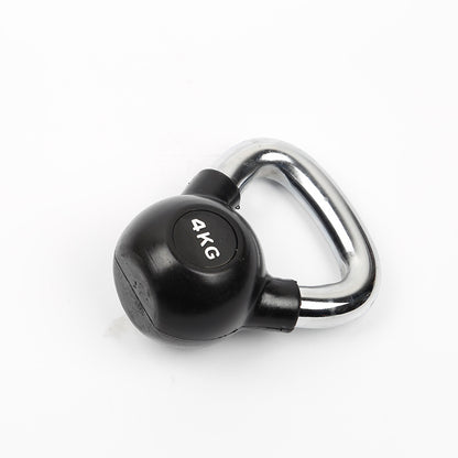 4kg black kettlebell with chrome handle for fitness workouts in home gym